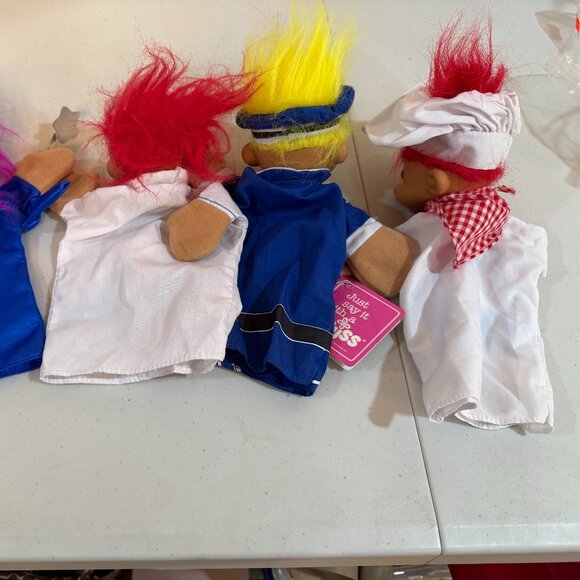 Vintage Russ Berrie Troll Puppet dolls Rare Doctor, Chef, Wizard and Police - Picture 5 of 9